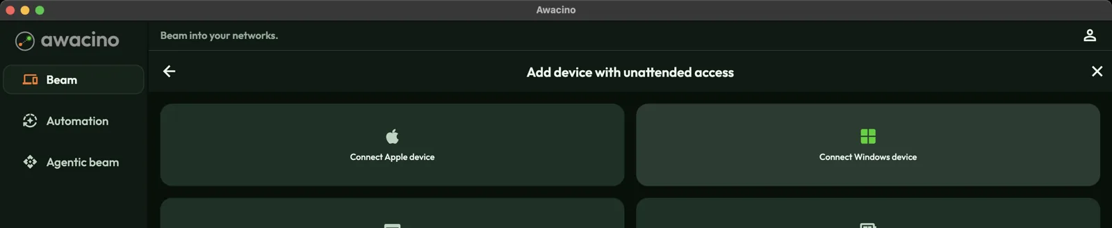 Choose the kind of device you want to add.