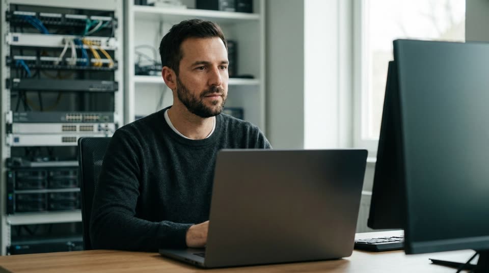 Jonas, an IT partner, at his desk